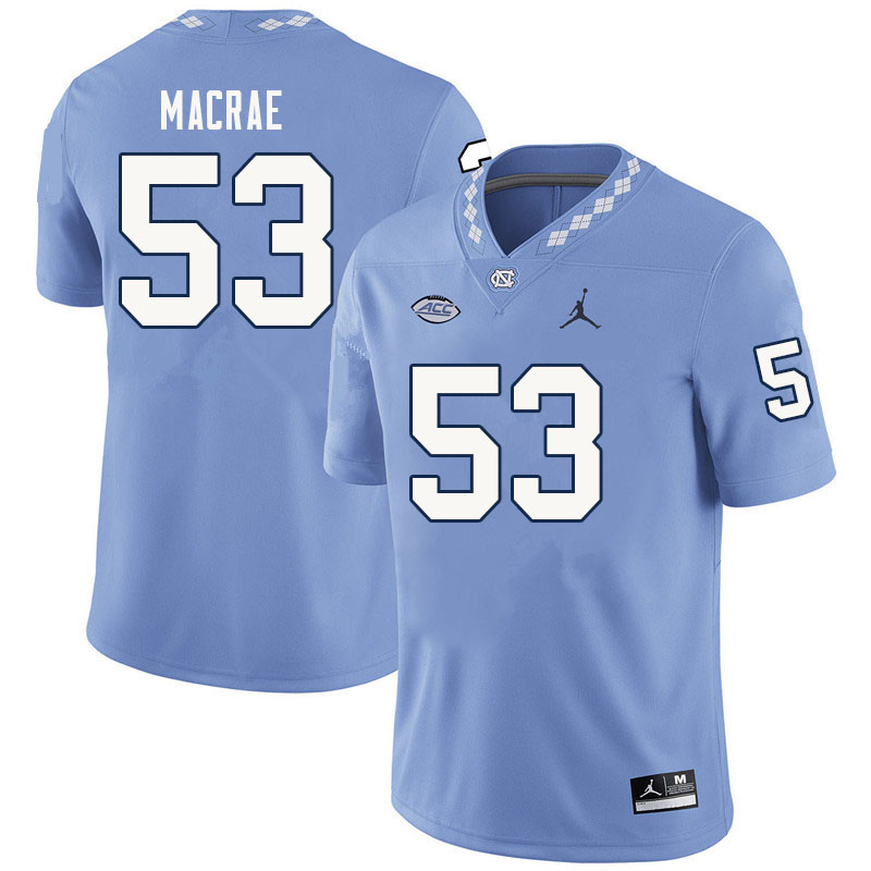 Men #53 Gibson Macrae North Carolina Tar Heels College Football Jerseys Sale-Carolina Blue